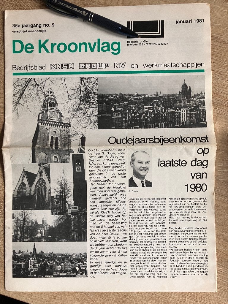 Krant KNSM de kroonvlag, Ophalen of Verzenden, Gebruikt, Motorboot, Boek of Tijdschrift