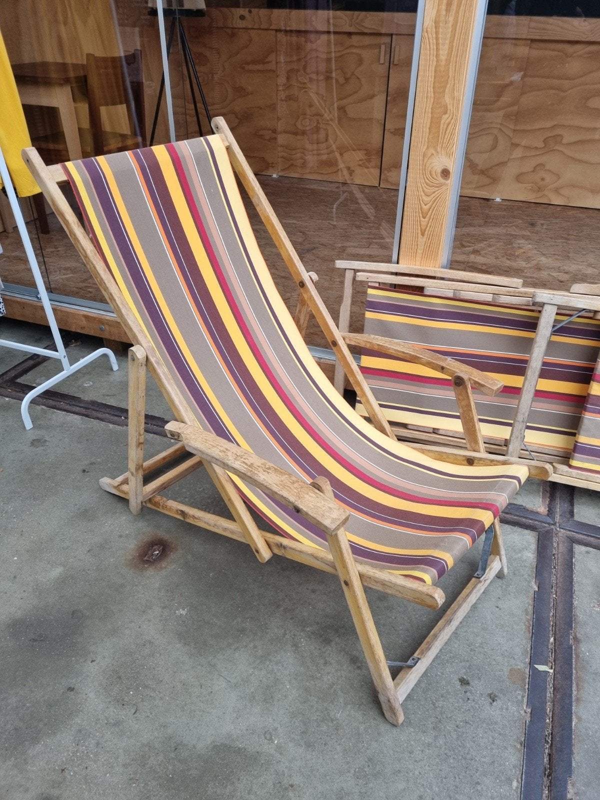 Vintage strandstoelen, Ophalen, Gebruikt, Hout