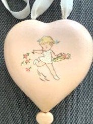 Zwitsers Reuge vintage muziekdoos babymuziekdoos houten hart, Ophalen