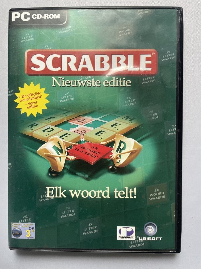 Scrabble (PC cd-rom), Spelcomputers en Games, Games | Pc, Puzzel en Educatief, Verzenden, 1 speler, Zo goed als nieuw