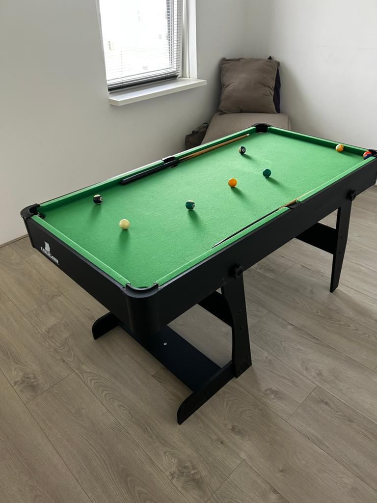 Cougar Hustle L Opvouwbare Pooltafel - 5ft MDF Groen, Sport en Fitness, Biljarten en Poolen, Ophalen, Zo goed als nieuw, Pooltafel