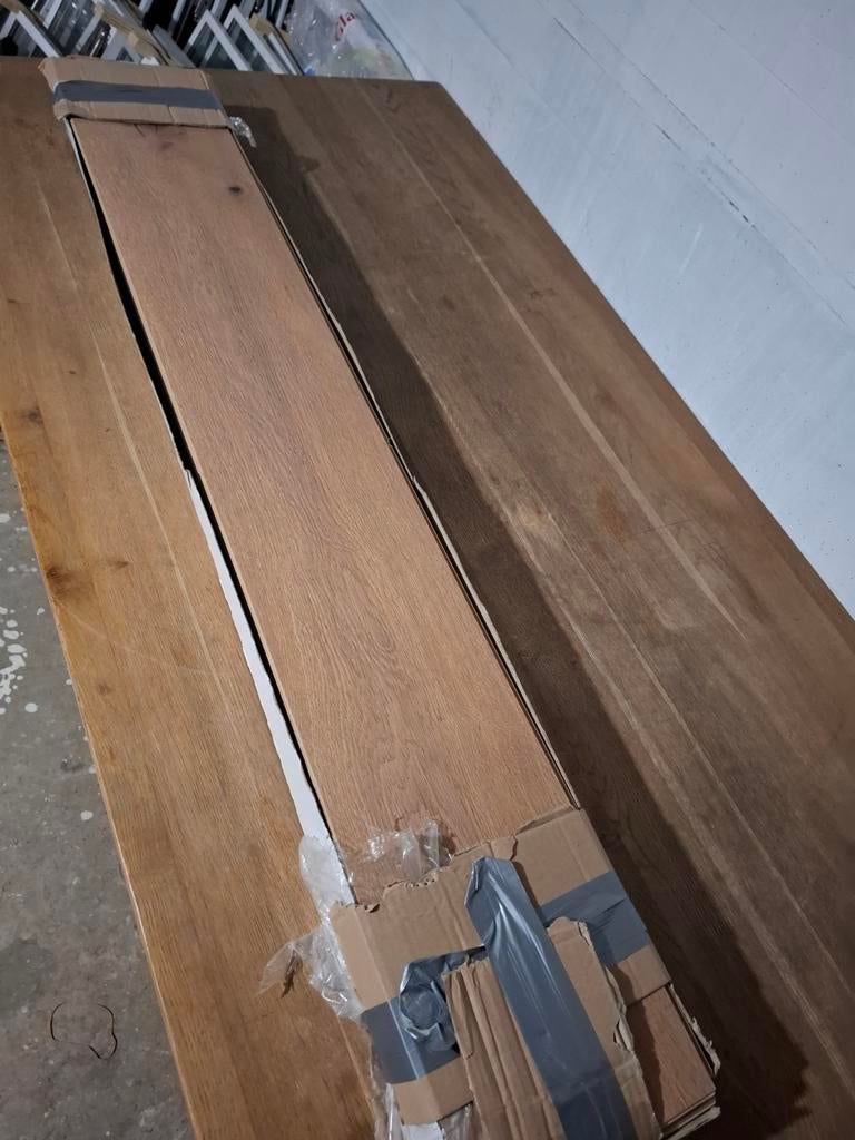 Eiken look kliklaminaat - 10 planken over, Bruin, Nieuw, Laminaat, Ophalen