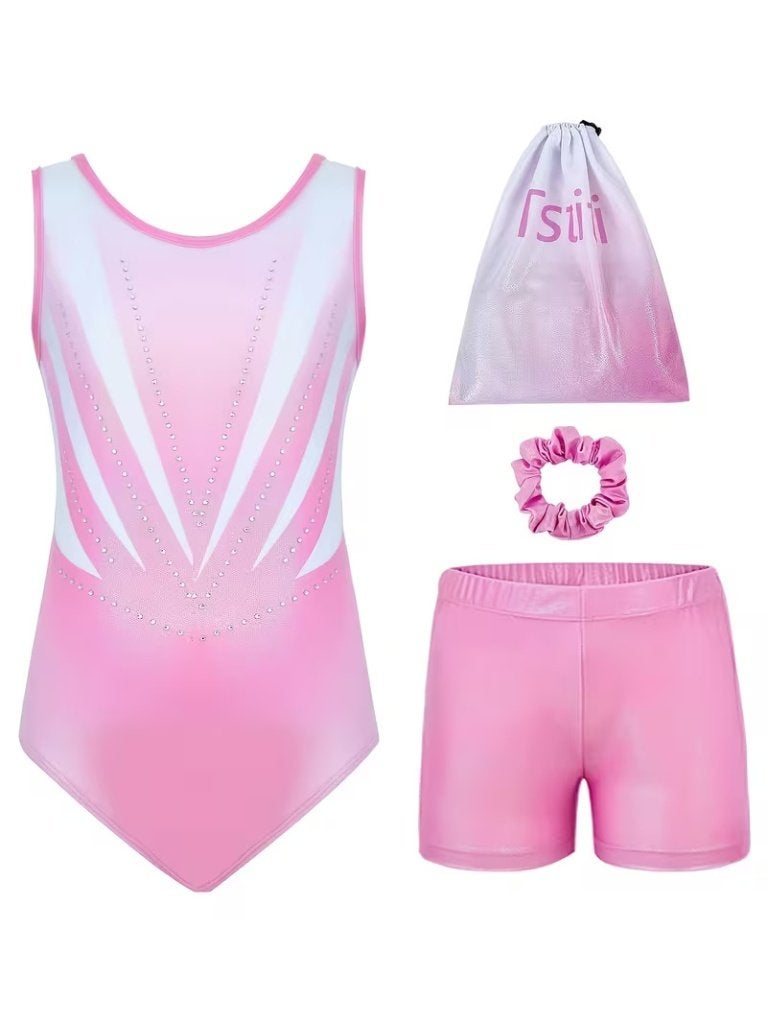 Turnpakje turnbroekje tas roze 116 122 128 134 140 146 152, Sport en Fitness, Turnen, Nieuw, Turnpak(je), Kindermaat 122 t/m 140