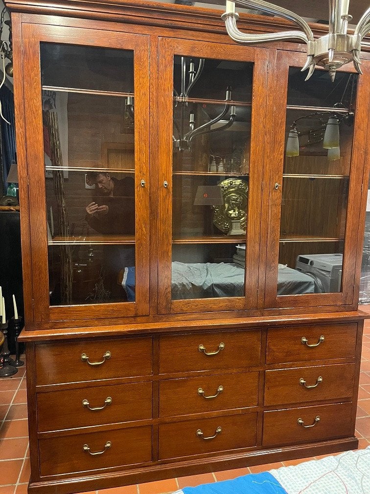 Flamant buffetkast Barker bibliotheek kast met 9 lades, Ophalen, Hout, Flamant, Bruin
