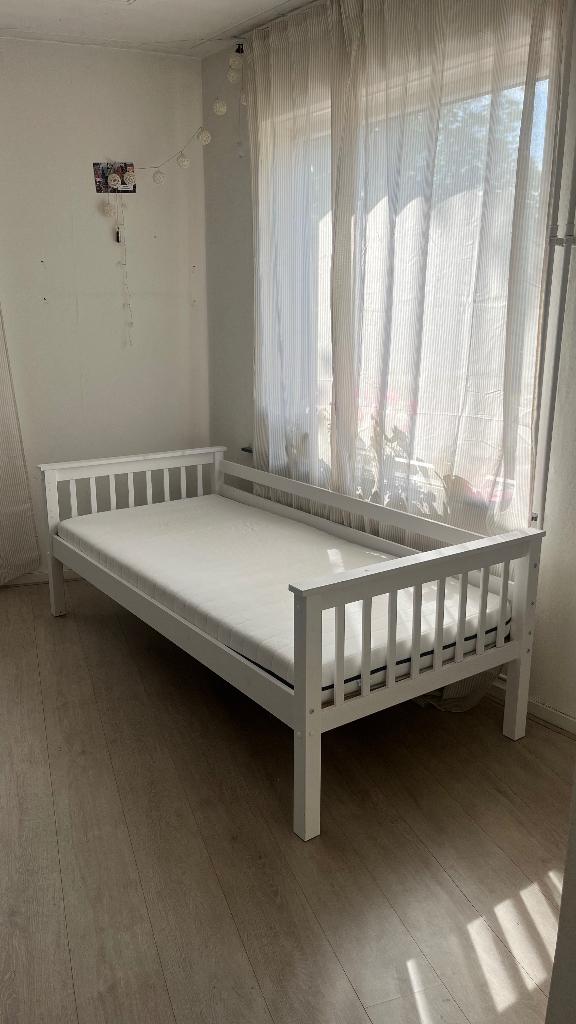 Eenpersoonsbed IKEA wit hout met matras, Huis en Inrichting, Ophalen, Gebruikt, 90 cm, Eenpersoons