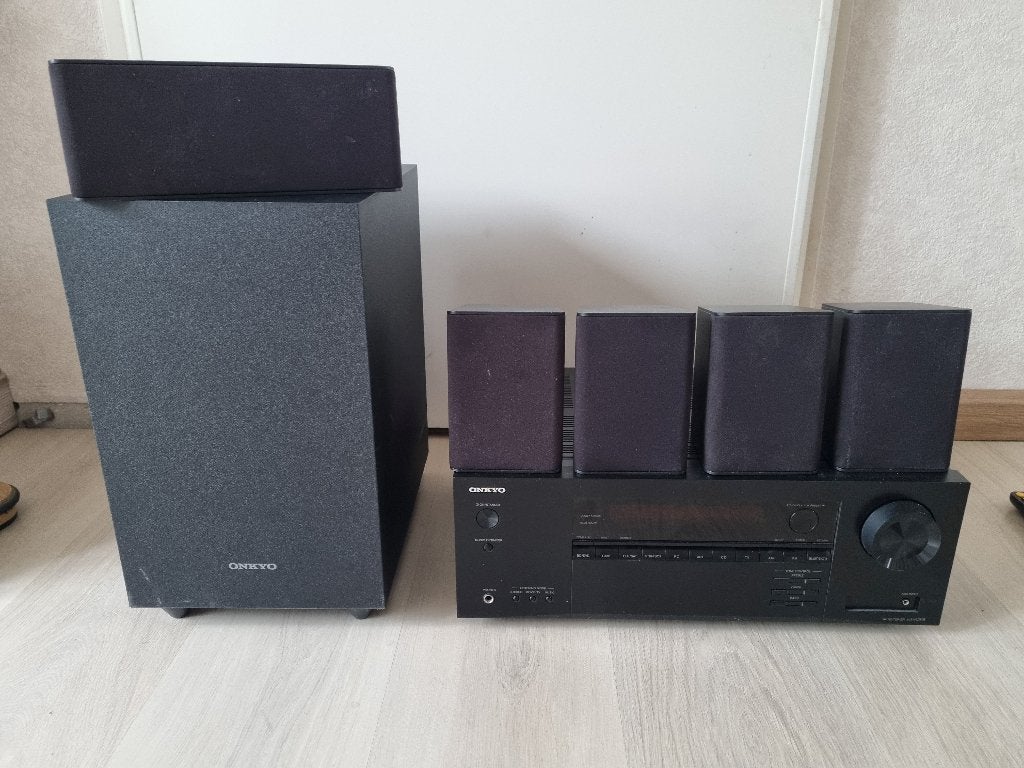 Onkyo HT-R398 Home Cinema Set met Subwoofer, Gebruikt, Complete surroundset, 120 watt of meer, Ophalen