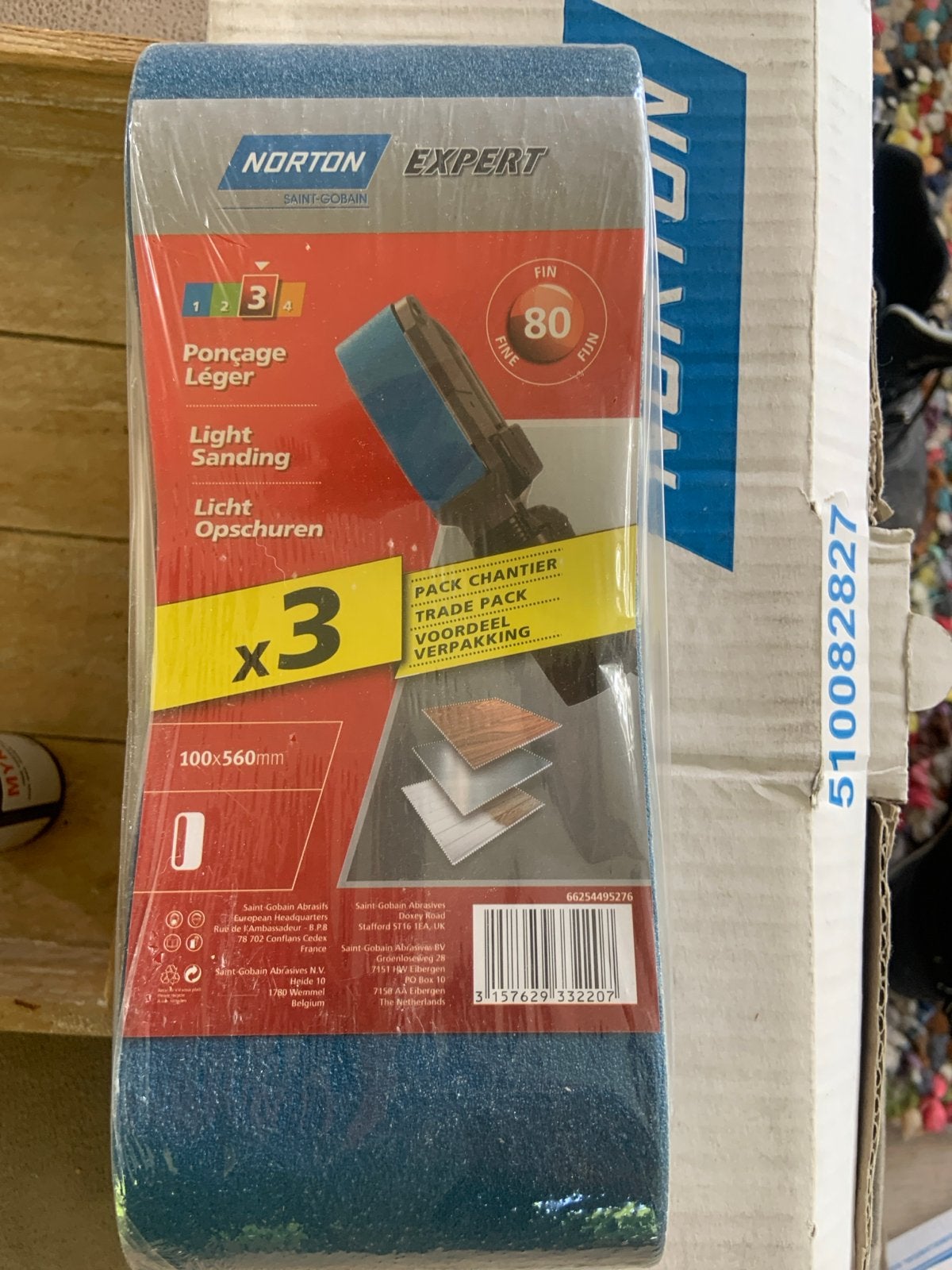 Norton Expert Schuurpapier Banden 100x560mm P80 (3 stuks), Ophalen of Verzenden, Nieuw, Minder dan 600 watt, Bandschuurmachine