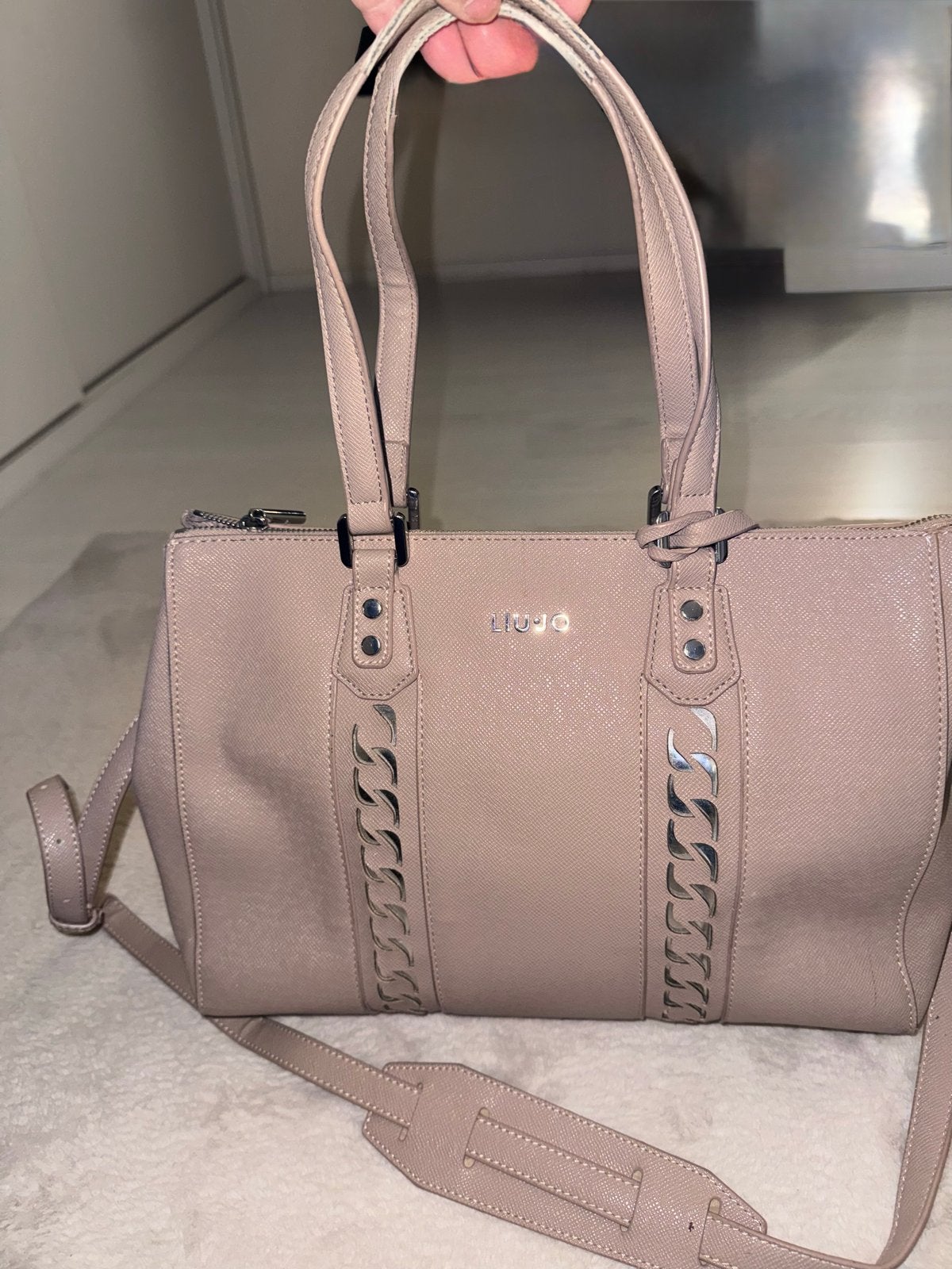 Liu Jo handtas 36 cm - Nieuwstaat, Ophalen of Verzenden, Nieuw, Beige, Handtas