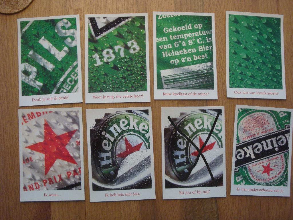 15 verschillende Heineken ansichtkaarten kaarten ook los, Ophalen of Verzenden, Nieuw, Overige typen, Heineken