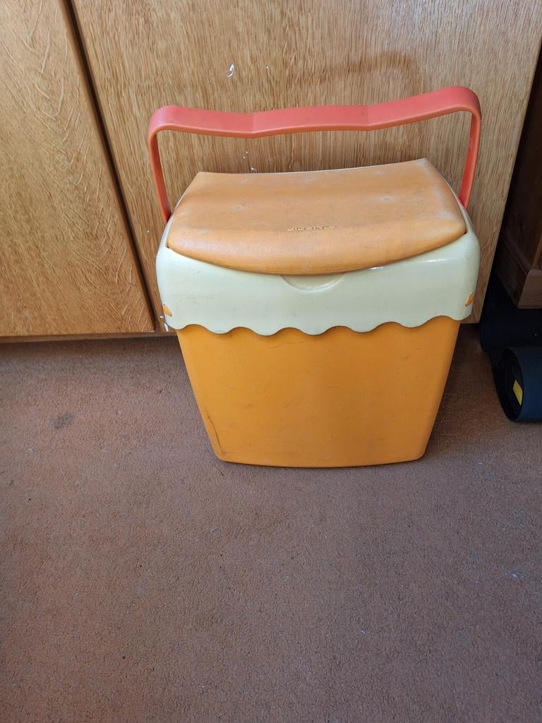 Vintage Retro Koelbox - Oranje/Crème - Goede Staat, Ophalen, Gebruikt, Koelbox, Koelelement