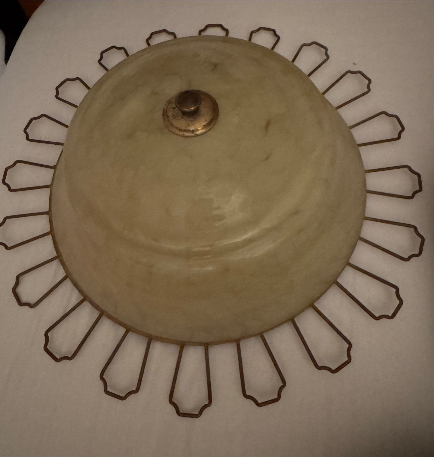 Retro Vintage plafondlamp gemarmerd opaline glas, Ophalen