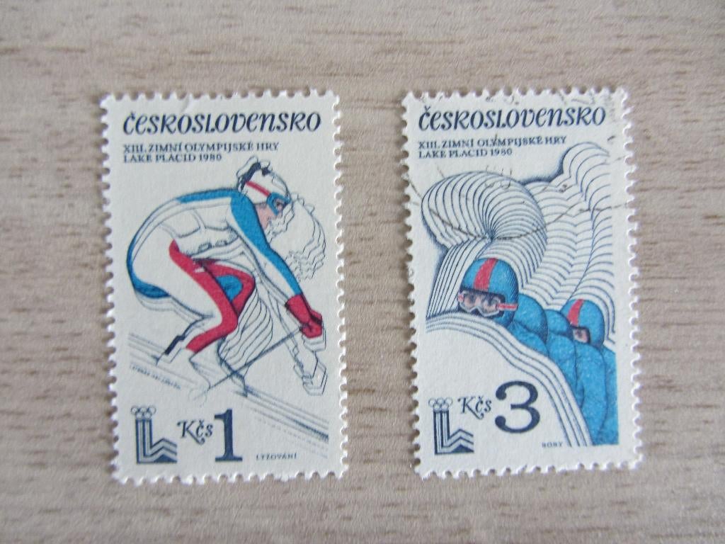 Ceskoslovensko 1980 Winter Olympic Games Lake Placid Postzeg, Ophalen of Verzenden, Gestempeld, Sport