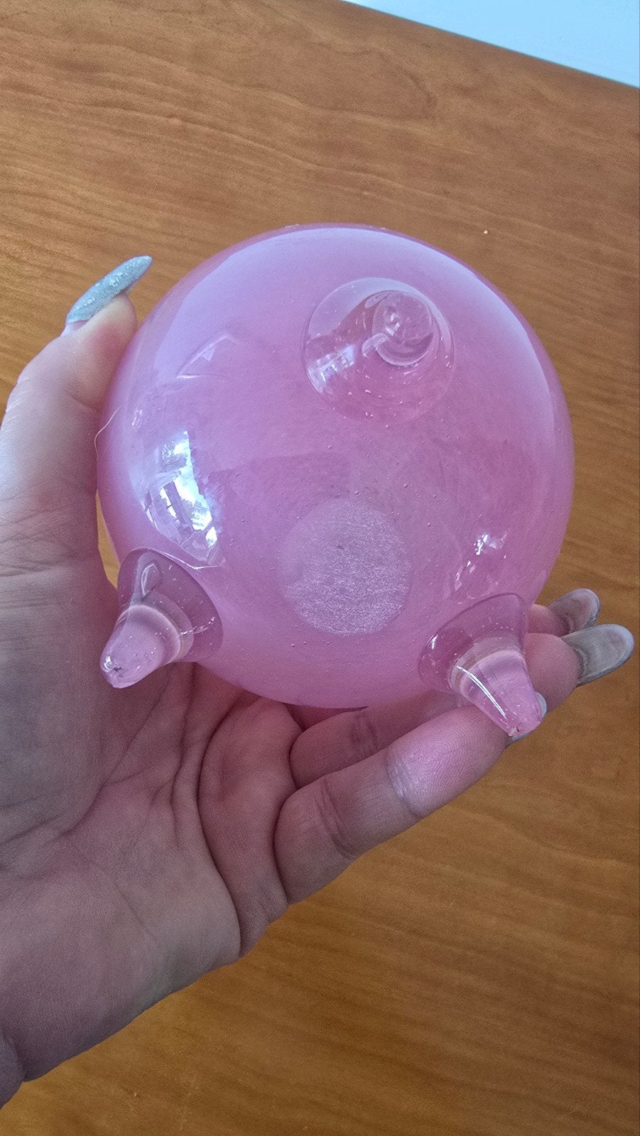 Leuke roze glazen vaasje., Antiek en Kunst, Ophalen of Verzenden