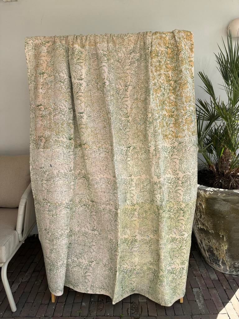 Vintage Kantha Quilt Deken India Sari, Ophalen of Verzenden