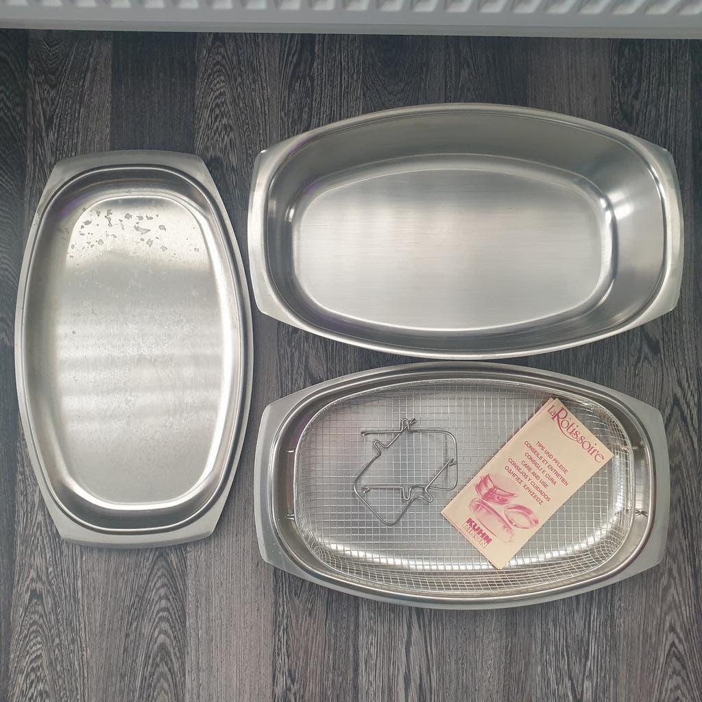 RVS Braadschaal / Braadpan van Kuhn Rikon, 12L, Ophalen of Verzenden, Zo goed als nieuw, Rvs, Koekenpan of Braadpan