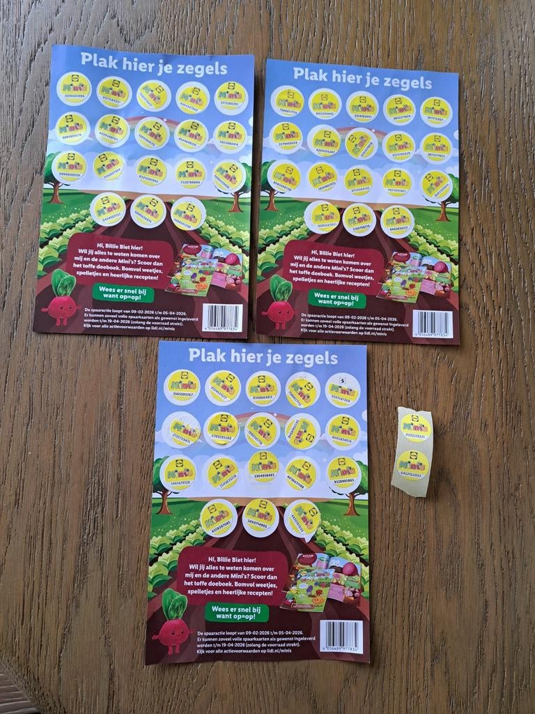 Lidl mini' s spaarkaarten en zegels., Ophalen of Verzenden, Winkel, Super of Benzinepomp, Zegels, Bonnen of Punten