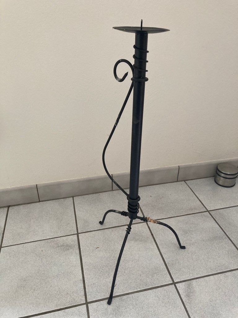 Staande kandelaar, smeedijzer, Huis en Inrichting, Gebruikt, Ophalen of Verzenden, 66 cm, Metaal