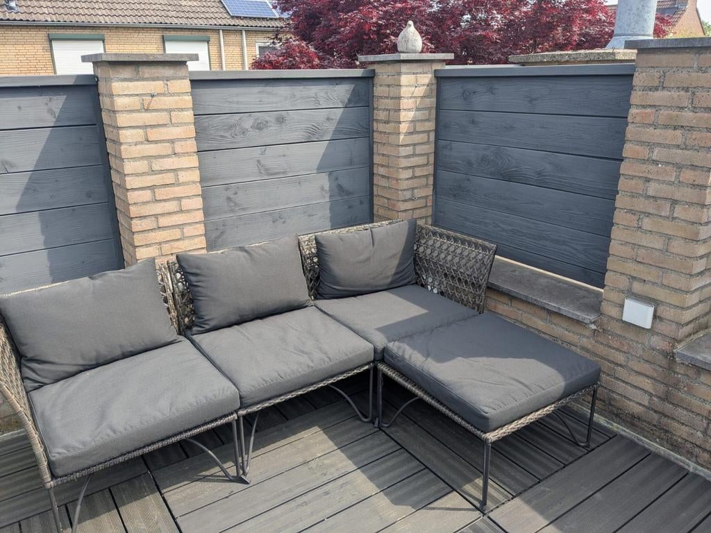 IKEA JUTHOLMEN hoekbank – nette staat, inclusief kussens, Ophalen, 3 zitplaatsen, Zo goed als nieuw, Loungeset