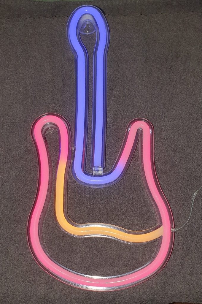 LED verlichting in de vorm van een gitaar, Huis en Inrichting, Woonaccessoires | Wanddecoraties, Nieuw, Decoratieobject, Modern