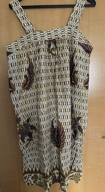 Batik jurk, Ophalen of Verzenden, Zo goed als nieuw, Blauw, Onder de knie