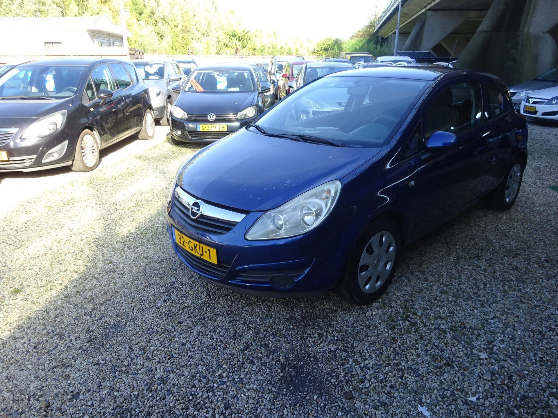 Opel Corsa 1.2-16V Business airco stuurbekr centr lock, Voorwielaandrijving, Blauw, 1229 cc, Origineel Nederlands