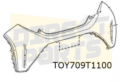 Toyota Aygo X 12/25- (B70) achterbumper (bij PDC) (te spuite