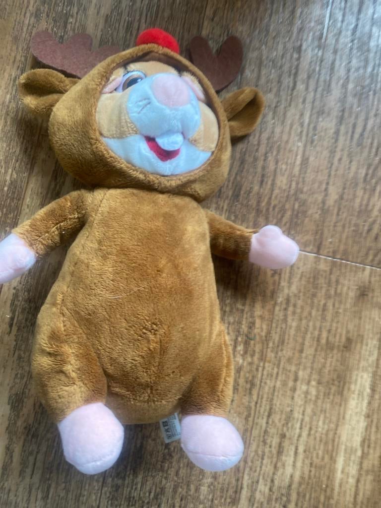 Leuke hamster knuffel in rendierpak, Hamster, Ophalen of Verzenden, Zo goed als nieuw, Met kleding of accessoire