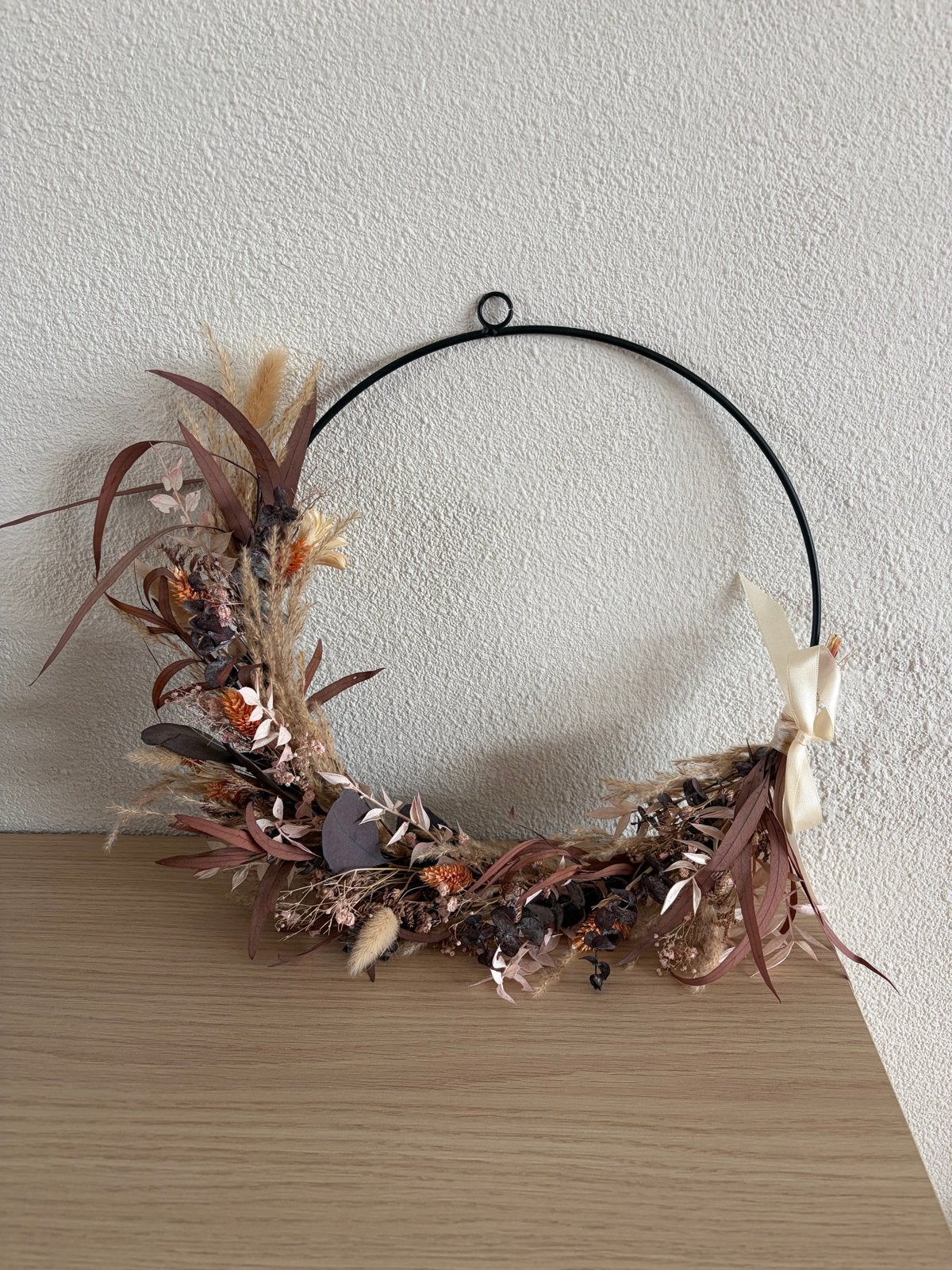 Droogbloemenkrans - Natuurlijke wanddecoratie, Ophalen, Zo goed als nieuw, Krans, Natuurlijk materiaal