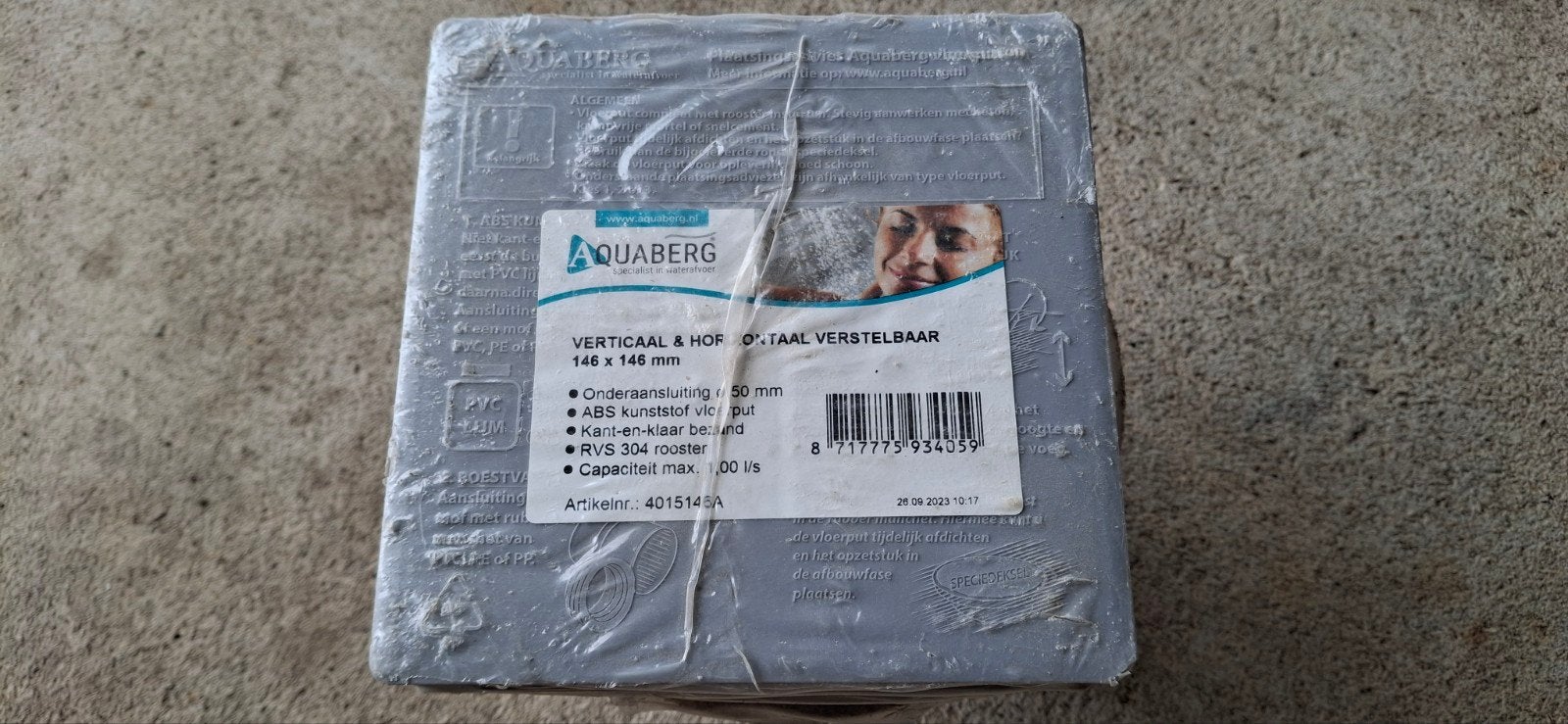Aquaberg ABS kunststof vloerput met RVS 304 rooster, Ophalen of Verzenden, Nieuw, Rvs, Overige typen