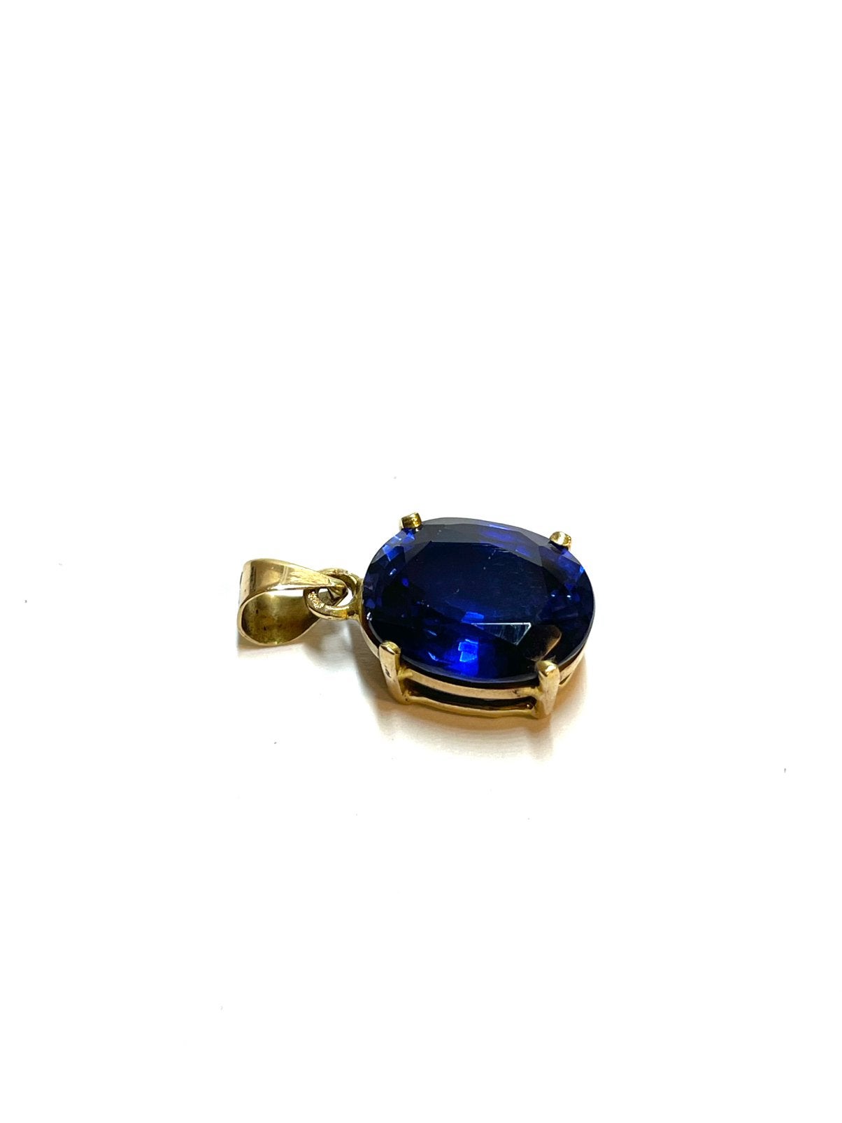 22k gouden hanger met een syntetische saffier, Overige voorstellingen, -, -, Ophalen of Verzenden
