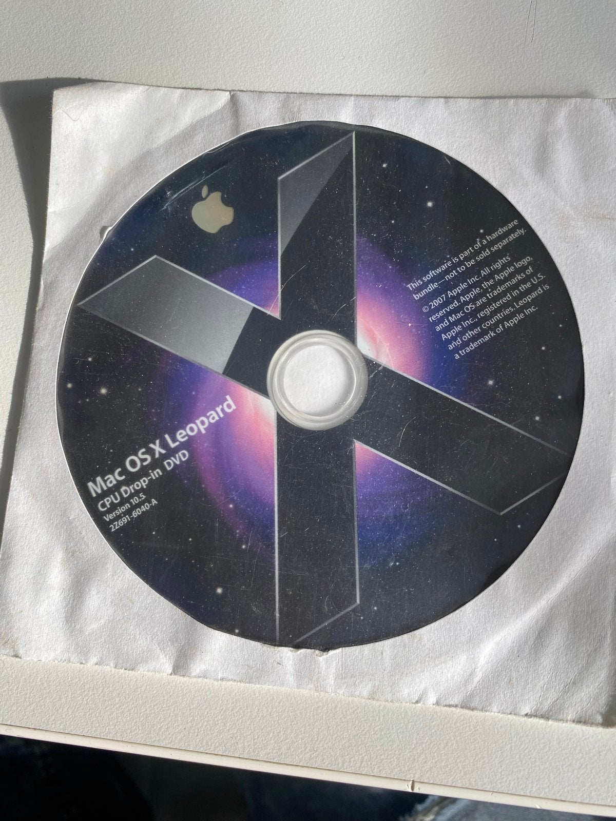 Mac OS X Leopard CPU Drop-in DVD Versie 10.5, Computers en Software, Besturingssoftware, Ophalen, Gebruikt, MacOS