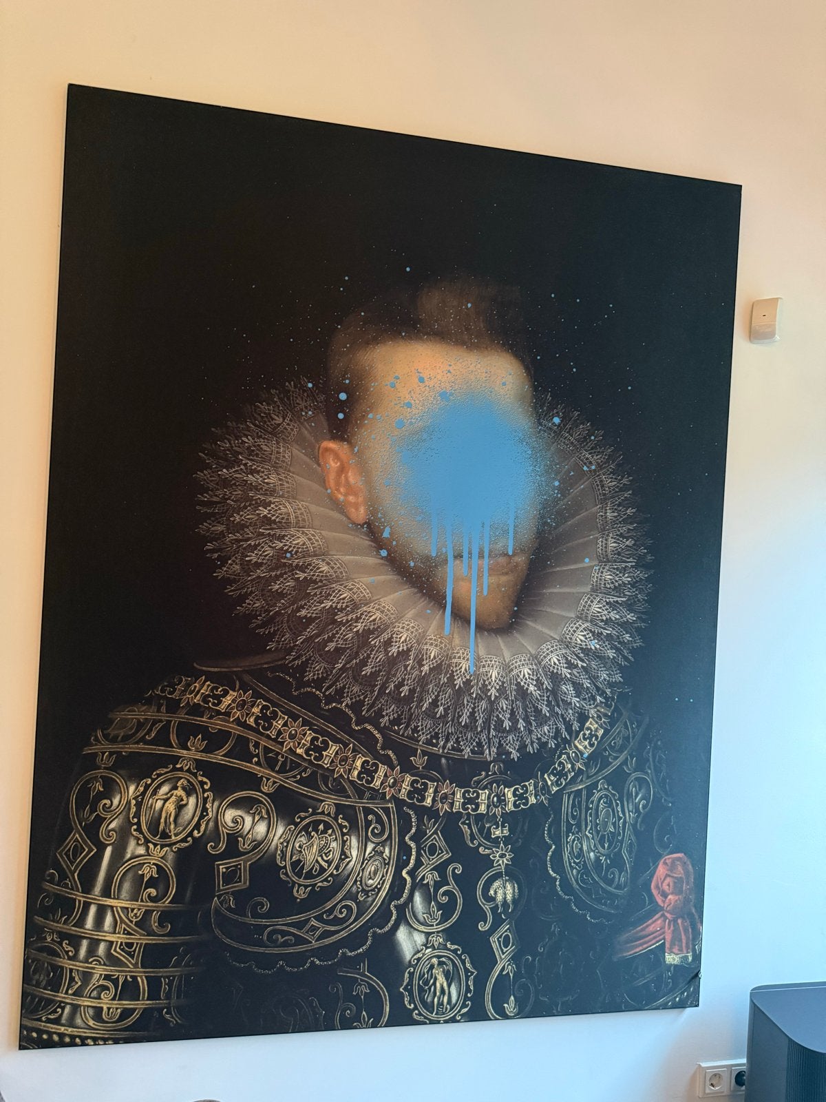 Muso Albert graffiti schilderij - Zo goed als nieuw, Ophalen, Gemengde techniek, Op houten frame, Portret