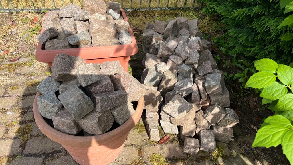 Gebruikte granieten keien kasseien Zweeds graniet circa 3 m2, Tuin en Terras, Grind, Keien en Split, Gebruikt, Kei, Grijs, Graniet