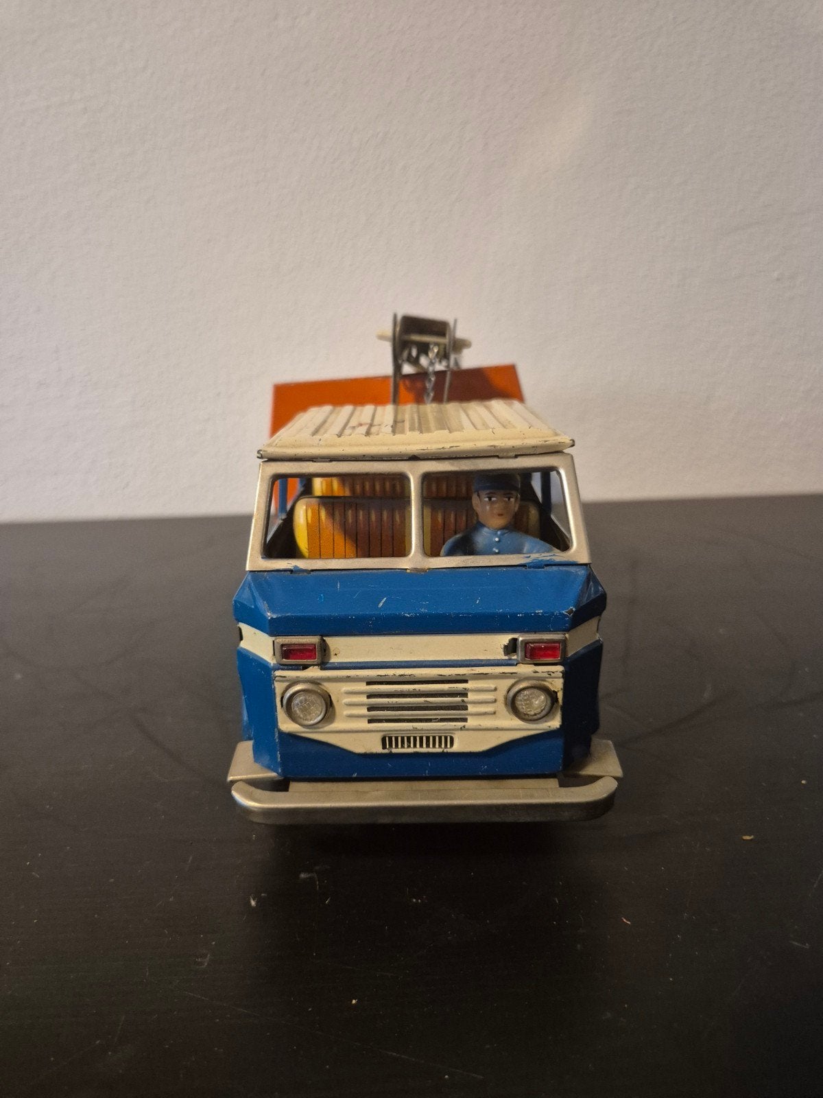 Vintage blikken speelgoed vrachtwagen met kraan, Ophalen of Verzenden, Gebruikt