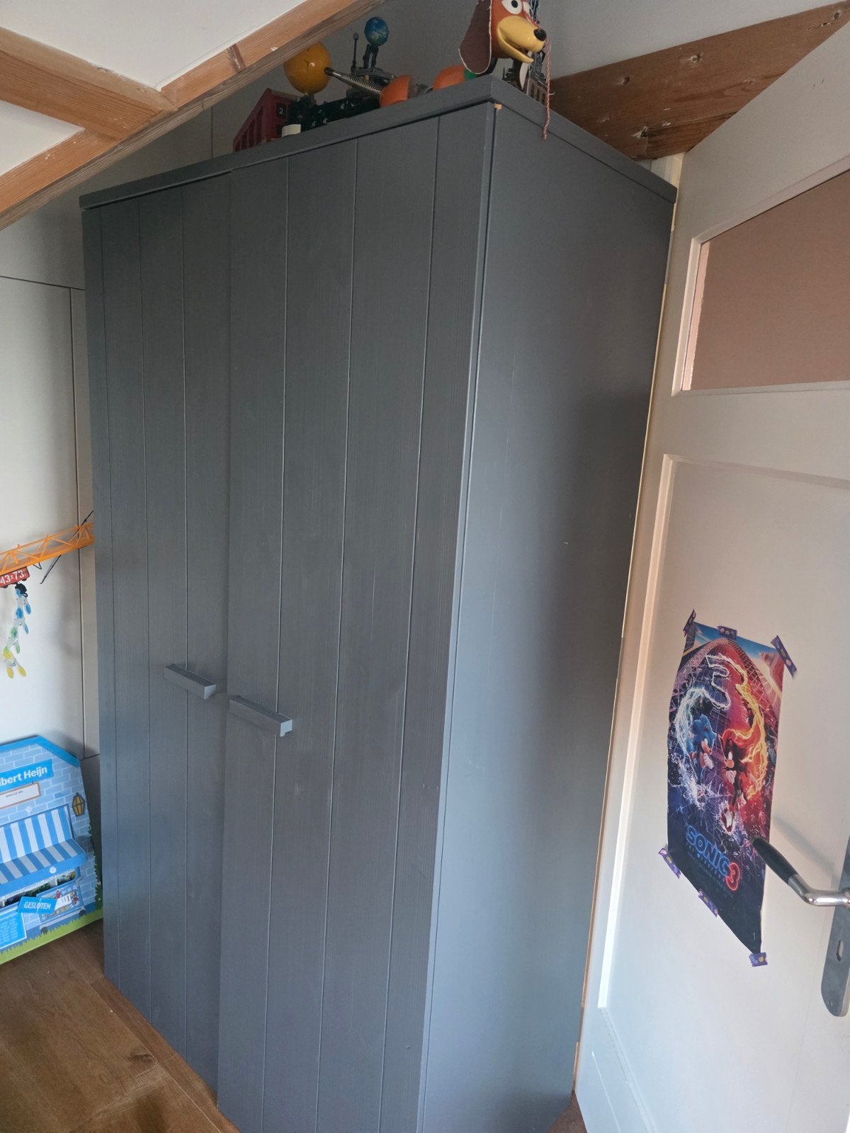 Woood Dennis kledingkast en bed (eventueel met matras), Ophalen, 85 tot 100 cm, Gebruikt, Matras