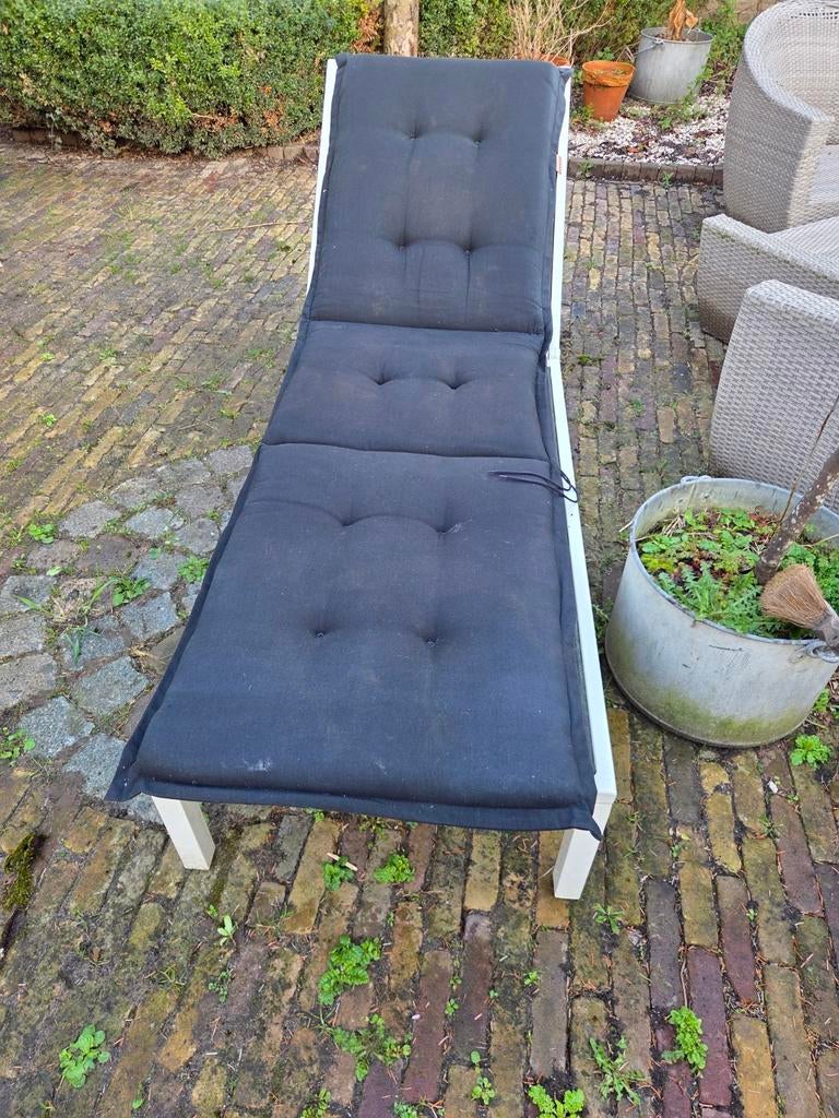 Zonnebed met metalen frame, Tuin en Terras, Ligbedden, Ophalen, Gebruikt, Metaal, Verstelbaar