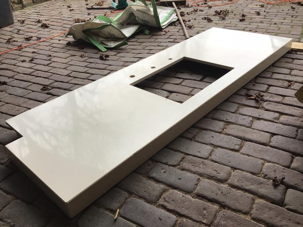 Keuken werkblad polystone 191x70x 8,  sparing 54,5x39,5, Huis en Inrichting, Keuken | Keukenelementen, Ophalen, Gebruikt, 50 tot 75 cm