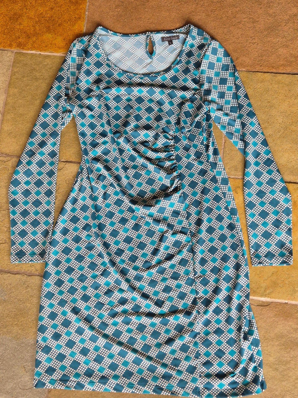 King Louie jurkje travelstof, Kleding | Dames, Maat 42/44 (L), Ophalen of Verzenden, Zo goed als nieuw, Knielengte