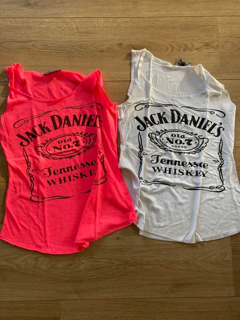 Hemdjes met Jack Daniels opdruk maat S, Ophalen of Verzenden, Zo goed als nieuw, Maat 36 (S), Zonder mouw