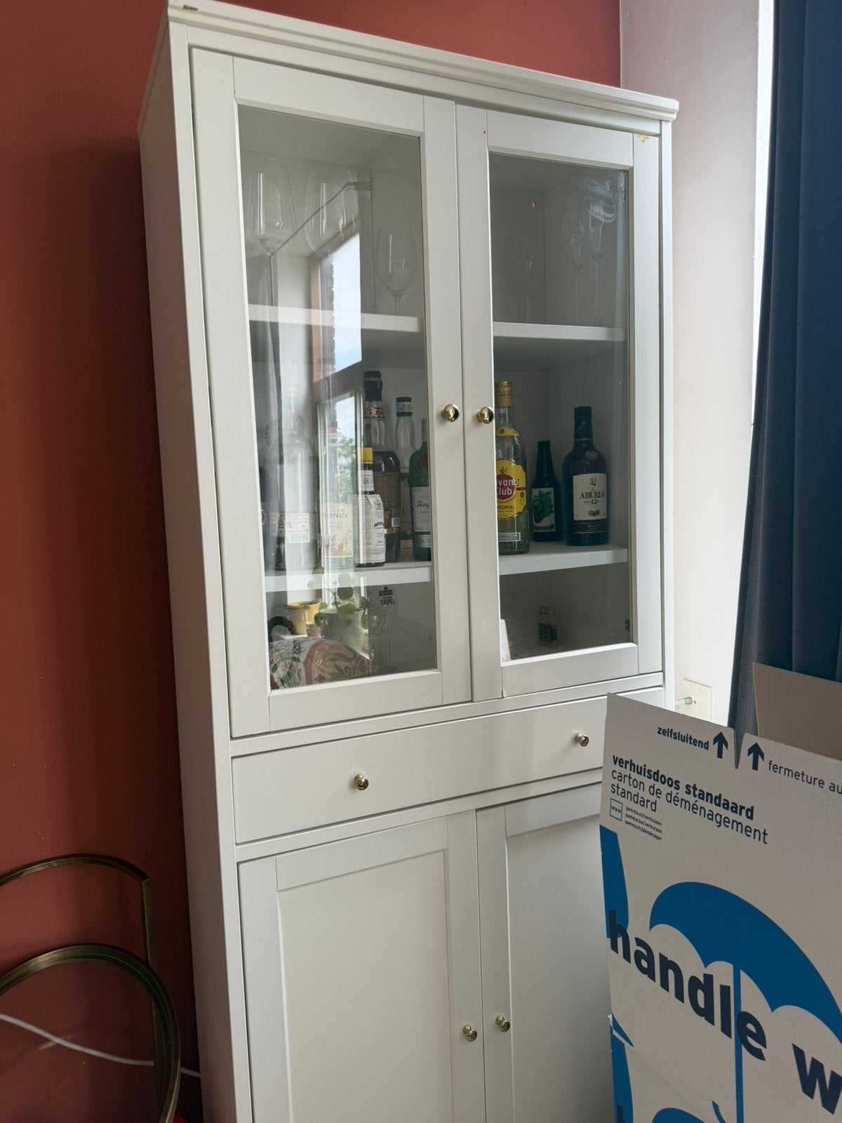 Idanäs vitrinte kast met glazen deuren en lades 81x39x211, Ophalen, Zo goed als nieuw, 25 tot 50 cm, 50 tot 100 cm