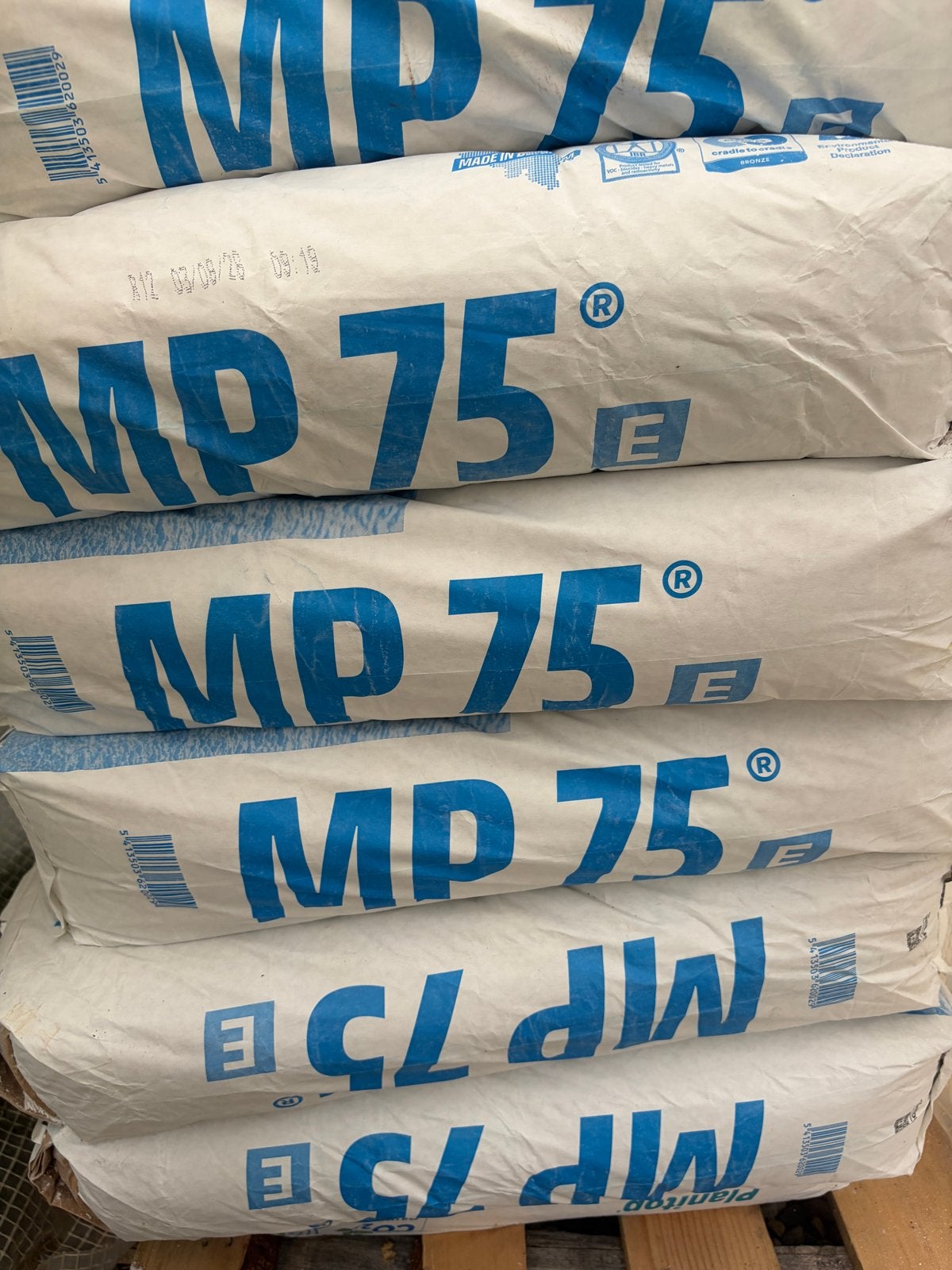 12 Knauf MP 75 E Pleistergips - 25 kg zakken, Ophalen, Nieuw