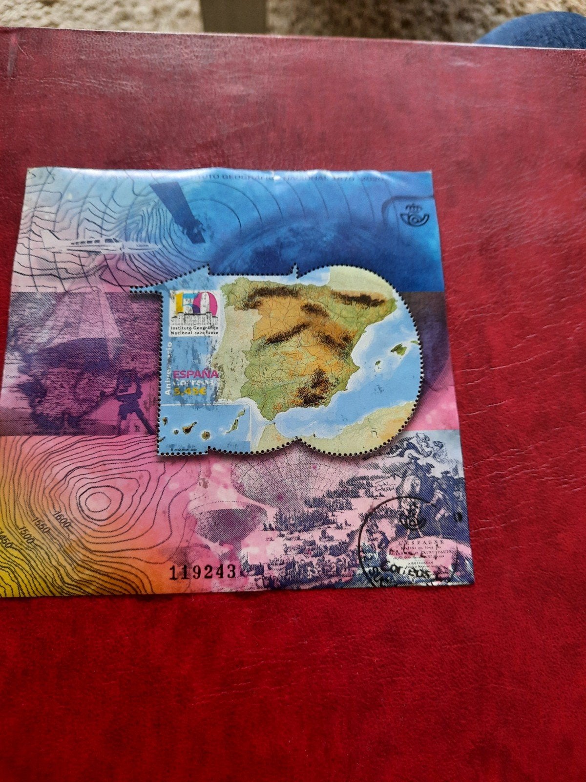 Gestempeld blok Spanje - Instituto Geográfico Nacional, Verzenden