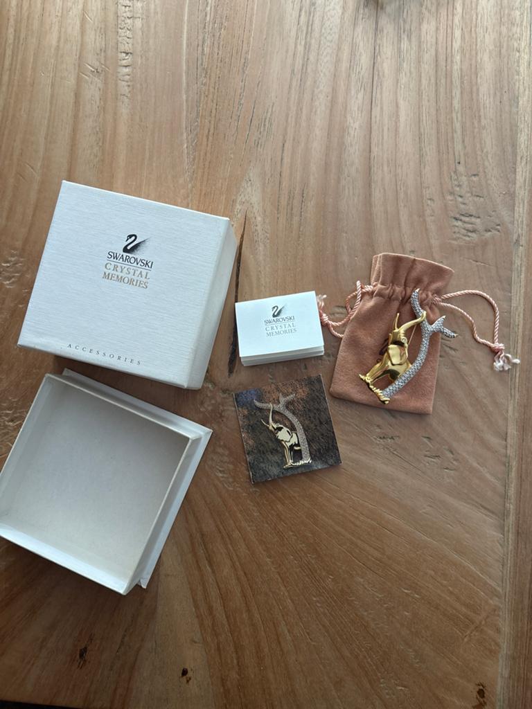 Swarovski Crystal Memories Olifant Broche, Met kristal, Overige materialen, 4 tot 7 cm, Verzenden