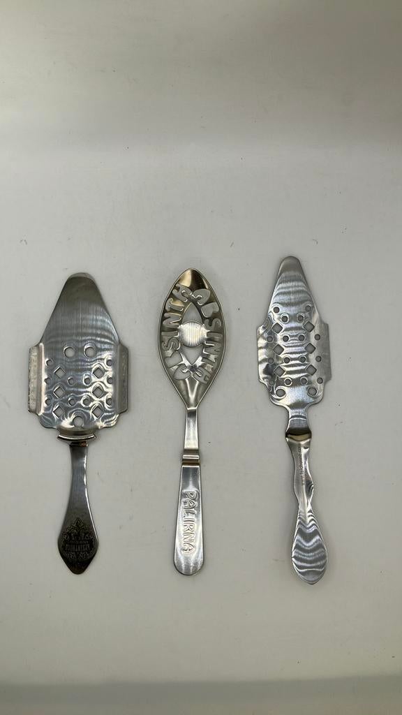 Set van 3 absinthlepels, roestvrij staal., Ophalen of Verzenden