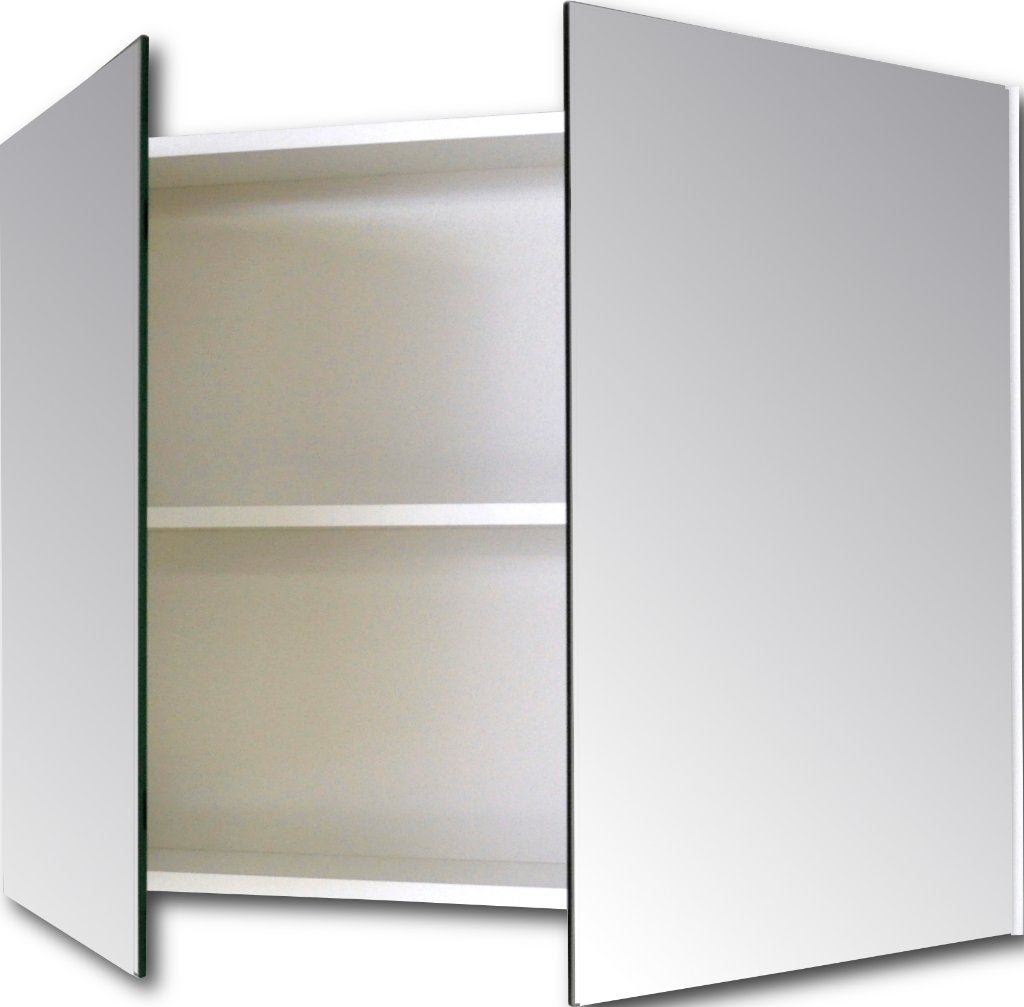 Spiegelkast 90 cm hoogglans wit met dubbele spiegeldeuren, Ophalen, Nieuw, Overige typen