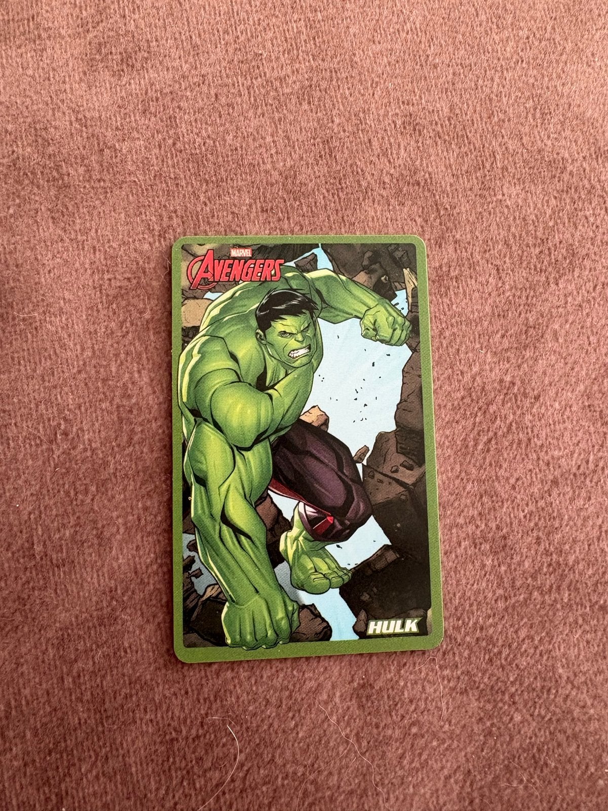 Hulk Marvel Avengers Verzamelkaart nr. 9, Ophalen of Verzenden, Zo goed als nieuw, Losse kaart