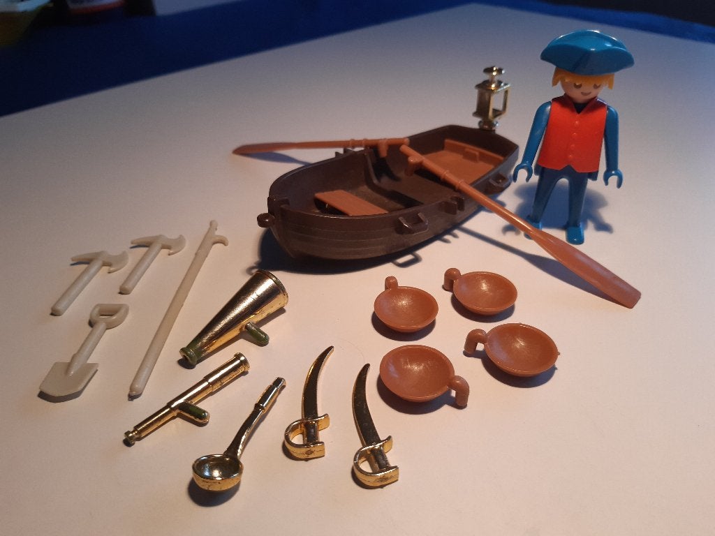 Playmobil 3546 Zeelieden - Zeilers met roeiboot. Wapens., Pirates, Gebruikt, Complete set, Ophalen of Verzenden