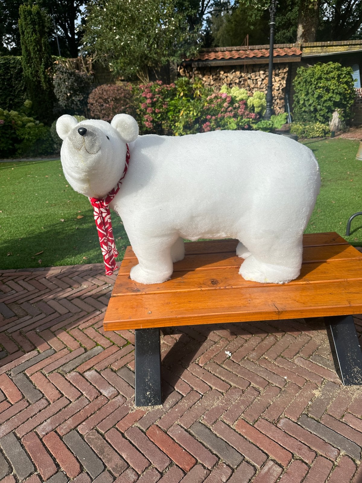 Leuke decoratieve IJsbeer L80cm-B35cm-H60cm, Ophalen, Overige stijlen, Kunststof, Zo goed als nieuw