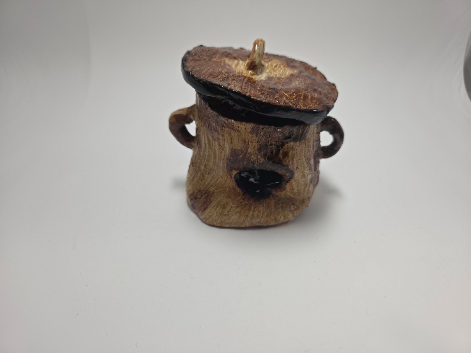 Unieke handgemaakte keramische vogelhuisje met deksel, Antiek en Kunst, Antiek | Keramiek en Aardewerk, Ophalen of Verzenden