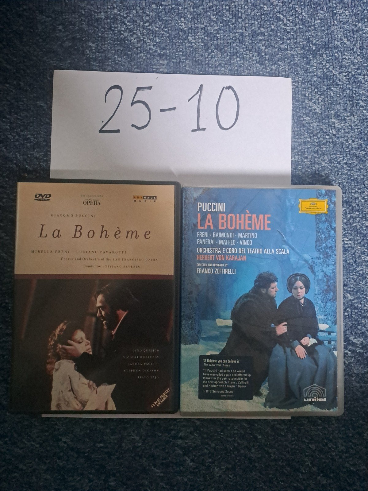 Puccini La Bohème DVD's - 2 opera uitvoeringen, Ophalen of Verzenden, 2000 tot heden, Zo goed als nieuw, Overige genres